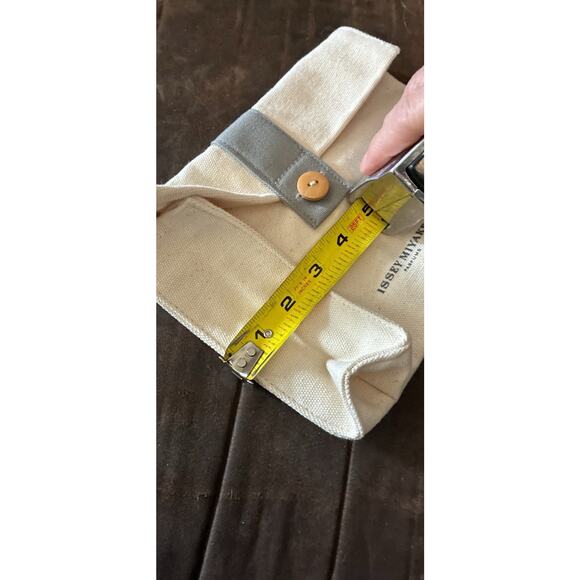 Issey Miayke canvas button front roomy purse bag jewelry, trinkets bits and bobs - Picture 10 of 10